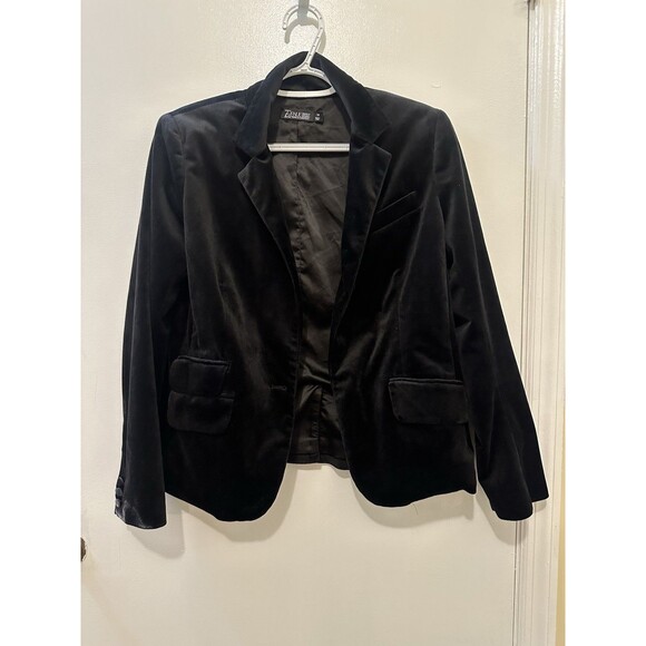 New York & Company 7th Avenue Women's Blazer Blue Black Career Jacket Size 10 - Picture 1 of 5